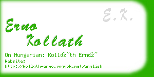 erno kollath business card